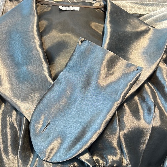 VTG(Rare),Lola Berent,Stunning Evening, Metallic Silver Cocktail Dress,Size 4 - Picture 6 of 16